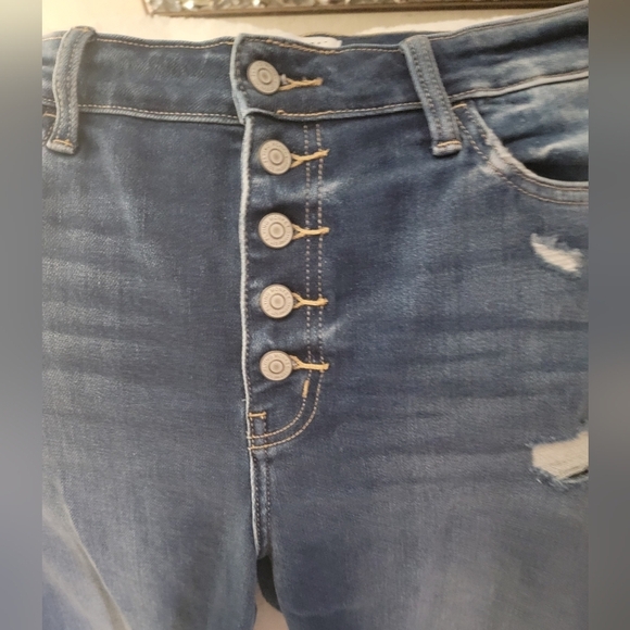 Flying Monkey Blue Skinny Jeans with Vintage Fading Sz 32 - Picture 2 of 6